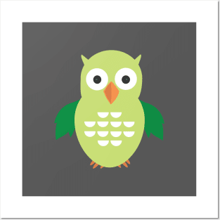 Green & Green Owl Posters and Art